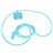 Stylish 40CM Dock Connected Silicone Neck Strap for iPod /iPhone (Blue)