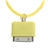Stylish 40CM Dock Connected Silicone Neck Strap for iPod /iPhone (Yellow)