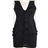 Fashion Women Summer Sleeveless Deep V-neck Sexy Short Dress - Free Size (Black)