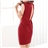 Fashion Women Summer V-neck Sleeveless Sexy Short Dress with Waistband - Free Size (Red)