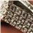 Savina Crystal Rhinestones Decor Round Dial Women's Quartz Wrist Watch with Stainless Steel Watch Chain (Golden)