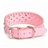 Adjustable Rhinestone Studded PU Dog Collar - Size S (Pink)