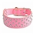 Adjustable Rhinestone Studded PU Dog Collar - Size S (Pink)