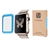 Premium Tempered Glass Film with Full Cover Metal Edge Screen Protector for Apple Watch 38mm (Blue)