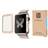 Premium Tempered Glass Film with Full Cover Metal Edge Screen Protector for Apple Watch 38mm (Golden)