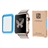 Premium Tempered Glass Film with Full Cover Metal Edge Screen Protector for Apple Watch 42mm (Blue)