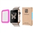 Premium Tempered Glass Film with Full Cover Metal Edge Screen Protector for Apple Watch 42mm (Rose Red)
