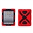 Dustproof Shockproof Plastic Silicone Protective Back Case Cover with Kickstand and Sticker for iPad mini 2, mini 1 (Black,Red)